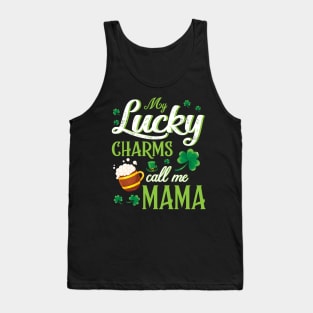 Saint Patrick Beer Shamrocks My Lucky Charms Call Me Mama Tank Top